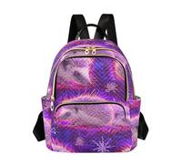 Zaino da scuola per ragazze e donne, adolescenti, università, liceo, casual, mini borsa per libri, zaino da giorno, S ricci, rotolano come palle di neve incandescente in una tempesta lampeggiante e le