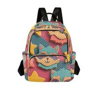 Zaino da scuola per ragazze e donne, adolescenti, università, liceo, casual, mini piccolo libreria, borsa da giorno, S taglio di carta procione cottura biscotti a forma di stella texture di carta a