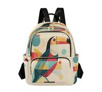 Zaino da scuola per ragazze e donne, adolescenti, università, scuola superiore, casual, mini piccolo zaino per libri, borsa S geometrico, tucano composto da triangoli e cerchi Bauhaus teoria dei