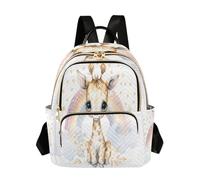 Zaino da scuola per ragazze e donne, adolescenti, università, scuola superiore, casual, mini piccolo zaino per libri, borsa S grazioso acquerello neonato giraffa arcobaleno colorato schizzi dietro