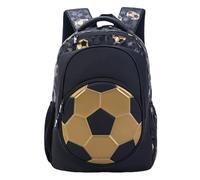 Zaino da scuola per ragazzi - borsa da viaggio impermeabile, zaino da calcio | organizer grande capacità, portacomputer leggero, borsa da trasporto durevole per 8 - 10 anni, organizer per vestiti, oro