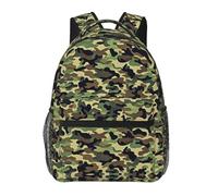 Zaino da scuola Portatile Zainetti Cool Green Camo Army Camouflage Moda Zaino per Bambini per Esterni Uso giornaliero Ragazzi 29X40cm