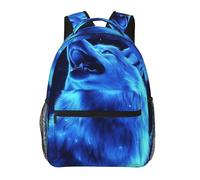Zaino da scuola Portatile Zaini Scuola Elementare Blue Universe Galaxy Magic Wolf In The Space Leggero Zaino per Bambino per Uso giornaliero Ragazzi Donna 29X40cm