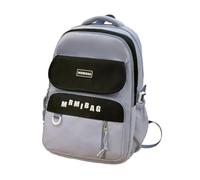 Zaino Da Studente Con Impiombatura In Colore A Contrasto Alla Con Cinghie Regolabili Per La Scuola E L'uso Casual In Nylon Borsa Per Libri Casual