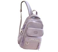 Zaino Da Studente Con Impiombatura In Colore A Contrasto Alla Con Cinghie Regolabili Per La Scuola E L'uso Casual In Nylon Borsa Per Libri Casual