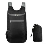 Zaino da trekking leggero e pieghevole, 10 l, portatile, con borsa portaoggetti, impermeabile, per campeggio, viaggi, arrampicata, (nero)