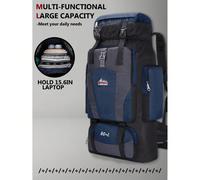Zaino da trekking multifunzionale da 80L, borsa da viaggio di grande capacità, borsa leggera e traspirante, borsa da campeggio con scomparto indipendente per le scarpe, borsa da sci con tasche multipl