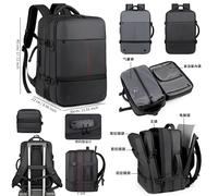 Zaino da uomo con compressione sottovuoto espandibile Viaggio d'affari a breve distanza Zaino multifunzionale da lavoro con separazione asciutta e bagnata di grande capacità