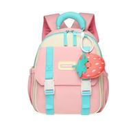 Zaino da uomo grande per bambini, leggero, per l'asilo, ragazzi e ragazze, design a blocchi di colore, robusto zaino da viaggio, piccola borsa per libri, Colore: rosa., Taglia unica