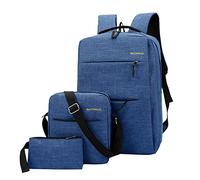 Zaino da uomo Tre tinta unita Studentesse Borsa per computer Borsa da lavoro Borsa da lavoro Borsa da spalla Impermeabile Casual Borsa da abbinare Zaino 24 lattine, Blu, Etichettalia unica