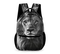 Zaino Da Viaggio African Lion Black And White Backpack Classico Zaino Scuola Durevole Borsone Per Campeggio Uso Quotidiano Lavoro