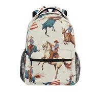 Zaino Da Viaggio American Flag Western Cowboy Backpack Per Campeggio