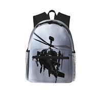 Zaino Da Viaggio Apache Attack Helicopter Backpack Durevole Borsone Casual Zainetto Per Lavoro Office Outdoor
