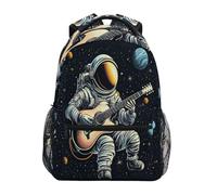 Zaino Da Viaggio Astronaut Playing Guitar Space Zaino Scuola Classico Borsone Durevole Backpack Per Outdoor Lavoro Campeggio