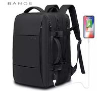 Zaino da viaggio BANGE Zaino da lavoro da uomo Borsa USB espandibile per scuola Zaino moda impermeabile per laptop 17.3 di grande capacità
