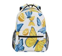 Zaino Da Viaggio Blue Butterfly Lemon Zainetto Vintage Backpack Classico Borsone Per Office Lavoro College 29X40CM