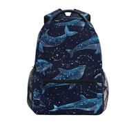 Zaino Da Viaggio Blue Whale Constellation Stars Zaino Scuola Vintage Borsone Durevole Backpack Per Campeggio Lavoro Outdoor