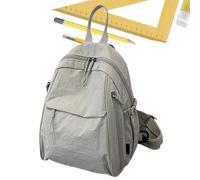 Zaino da viaggio - Borsa leggera per libri scolastici, pieghevole, zaino per il college, per donne e ragazze, borsa da viaggio per viaggi di lavoro con comodi spallacci, Grigio chiaro, Siehe