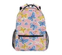 Zaino Da Viaggio Butterflies Pink Butterfly Zainetto Unisex Borsone Vintage Zaino Scuola Per Office Campeggio College 29X40CM