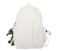 Zaino da viaggio casual casual a colori solidi per lo zaino della scuola media maschile della scuola superiore, XDM0593 bianco, borsa singola