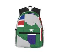 Zaino da viaggio con bandiera del Gambia con stella bianca, zaino da viaggio leggero, protezione dall'acqua, zaino per laptop per università e lavoro, nero, taglia unica, nero, Rozmiar uniwersalny,