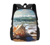 Zaino da viaggio con conchiglie e onde marine, zaino da lavoro/borsa 15.6 I