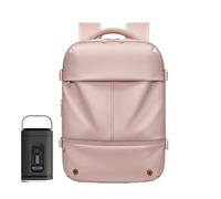 Zaino da viaggio con di aspirazione, impermeabile, 48 l, espandibile, borsa per computer portatile, per viaggi di lavoro, ranch, pernottamento, avventura, urgenza, rosa, Refer to description