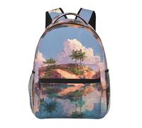 Zaino da viaggio con sfondo stampato con paesaggio dell'isola, zaino da viaggio per studenti, uomo e donna, zaino per computer portatile, zaino casual per viaggio/università/lavoro