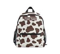 Zaino Da Viaggio Custom Cute Personalized Name/Text Brown And White Cow Zaino Scuola Classico Borsone Durevole Backpack Per Lavoro Campeggio Office