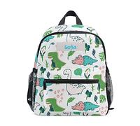 Zaino Da Viaggio Custom Mame/Text,Personalized Cute Dino Tropical Leaves Zaino Scuola Durevole Zainetto Classico Borsone Per Uso Quotidiano Lavoro Campeggio