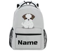 Zaino Da Viaggio Custom Personalized Shih Tzu Puppy Dog With Name Zainetto Classico Zaino Scuola Vintage Borsone Per Office College Campeggio 29X40CM