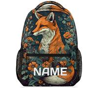 Zaino Da Viaggio Cute Animal Fox Custom Flower Flower Personalized Backpack Classico Zainetto Uso Quotidiano Borsone Per College Lavoro Campeggio 29X40CM