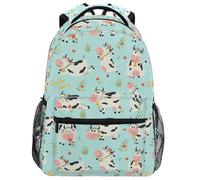 Zaino Da Viaggio Cute Cows Blue Zainetto Unisex Backpack Classico Borsone Per College Lavoro Campeggio 29X40CM