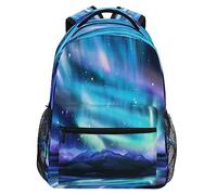 Zaino Da Viaggio Cute Northern Light Aurora Galaxy Mountains Backpack | Zainetto classico Borsone Per Campeggio