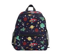 Zaino Da Viaggio Cute Outer Space Rocket Planets Star Astronaut Borsone Casual Zainetto Vintage Backpack Per Uso Quotidiano Lavoro Campeggio