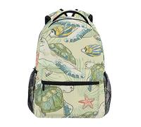 Zaino Da Viaggio Cute Sea Turtles And Fish Zaino Scuola Vintage Backpack Classico Borsone Per Office Campeggio Lavoro