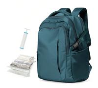 Zaino da viaggio di grande capacità con borsa di stoccaggio a compressione sottovuoto indipendente e pompa a vuoto manuale, zaino per laptop unisex per laptop da 14" e 15,6", borsa scolastica per stud