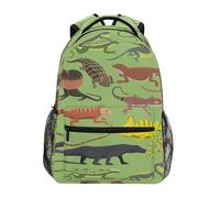 Zaino Da Viaggio Dragon Lizard Geckos Backpack Classico Borsone Uso Quotidiano Zainetto Per Lavoro Office College