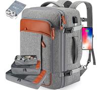 Zaino da viaggio extra large da 40 l approvato da volo per uomini e donne, zaino espandibile con 4 cubi di imballaggio, Grigio (zaino con 3 cubi di imballaggio), XL