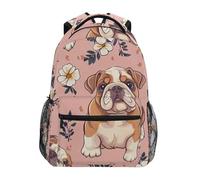 Zaino Da Viaggio Flower Bulldog Dog Zaino Scuola Unisex Borsone Vintage Backpack Per Office Campeggio Lavoro 29X40CM
