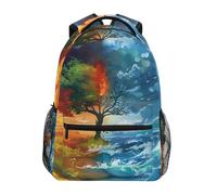 Zaino Da Viaggio Four Seasons Life Rainbow Tree Backpack Vintage Borsone Unisex Zainetto Per Office Lavoro College 29X40CM