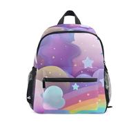 Zaino Da Viaggio Glowing Kawaii Rainbow Star Character Above The Clouds Backpack Vintage Zainetto Casual Zaino Scuola Per Lavoro Campeggio Office