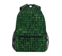 Zaino Da Viaggio Green Programmer Computer Code Zainetto Vintage Backpack Classico Borsone Per College Lavoro Campeggio