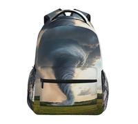 Zaino Da Viaggio Grey Tornado Storm Cloud Zainetto Vintage Backpack Casual Borsone Per Office Lavoro Uso Quotidiano