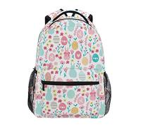 Zaino Da Viaggio Happy Easter Bunny Rabbit Easter Eggs Zaino Scuola Vintage Borsone Classico Backpack Per Office Outdoor Campeggio