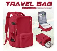 Zaino da viaggio impermeabile con scomparto per scarpe, cinghie regolabili, zaino per laptop e borsa da scuola per uomo donna, borsa da viaggio casual