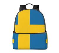 Zaino da viaggio leggero con bandiera della Svezia con custodia per laptop | Comode cinghie imbottite. Tasche multiple. Ideale per l'uso quotidiano.