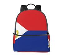 Zaino da viaggio leggero con bandiera di Saint Martin, con custodia per laptop