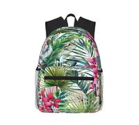 Zaino da viaggio leggero con piante tropicali, elegante, con protezione dall'acqua, per università, lavoro, lavoro, nero, taglia unica, nero, Rozmiar uniwersalny, Nero , Rozmiar uniwersalny