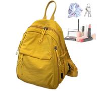 Zaino da viaggio leggero, per lavoro, scuola, università, pendolarismo, per uomini, ragazzi, ragazze, escursionismo, viaggi in aereo, per persone, Giallo, Refer to description